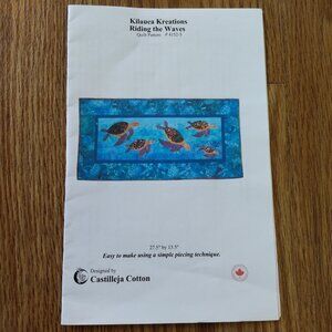 Sea Turtle Quilt Sewing Pattern 27.5" x 13.5" Kilauea Kreations Made in Canada